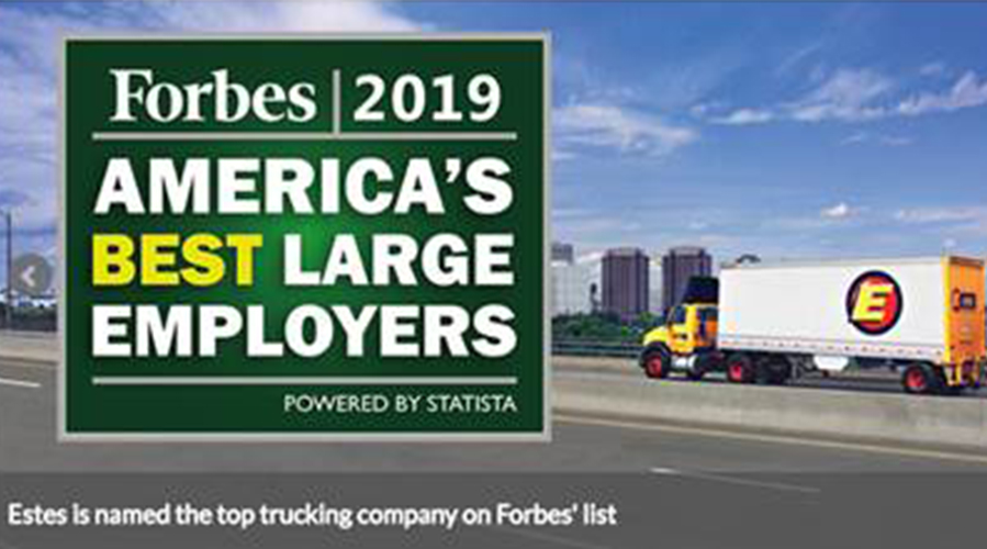 Forbes Ranks Estes Express Lines One of America’s Best Large Employers of 2019