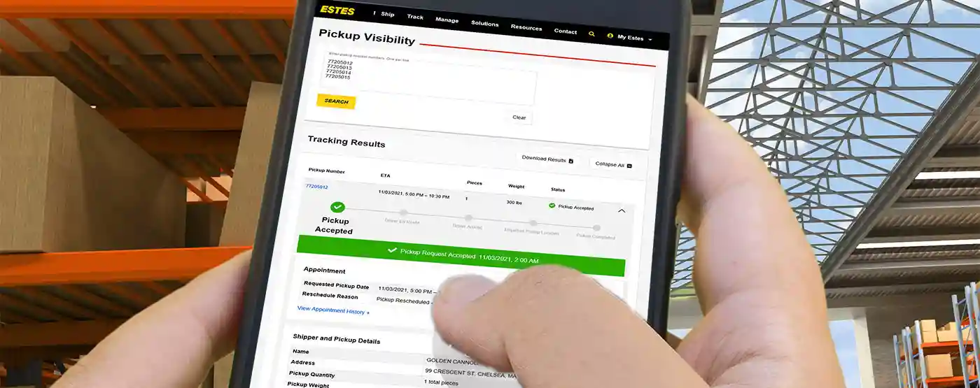 Estes’ Pickup Visibility App Delivers Peace Of Mind