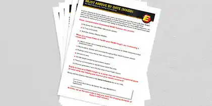 Must Arrive By Date Delivery