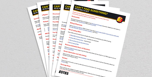 Freight Shipping FAQs | Estes