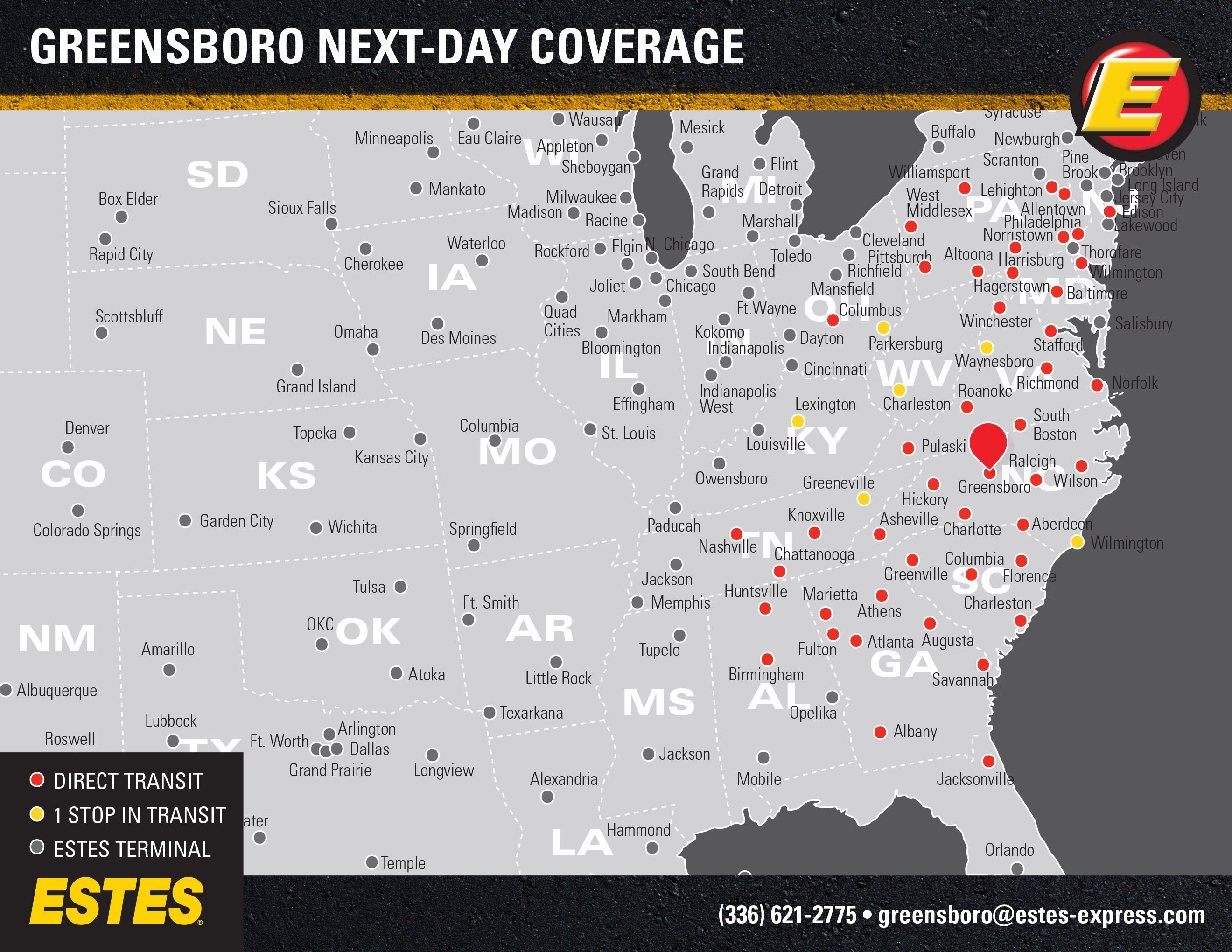 LTL Freight Shipping GreensboroWinstonSalem NC Estes